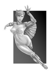 areolae athletic athletic_female breasts busty cyborg female female_focus hourglass_figure line_art monochrome nipples pubic_hair pussy samisamurai silverhawks steelheart tagme vagina wide_hips