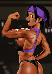 1girls arung_samudra_(cessa) ass back_muscles big_ass big_breasts breasts cessa dark-skinned_female dark_skin female female_only large_breasts muscles muscular muscular_female solo