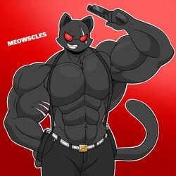 1boy anthro epic_games feline fortnite fortnite:_battle_royale male_only meowscles_(fortnite) muscular_male omegabrawl shadow_meowscles_(fortnite) tagme