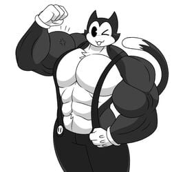 1boy anthro big_pecs epic_games feline flexing fortnite fortnite:_battle_royale furry male_only meowscles_(fortnite) muscular_male omegabrawl pecs tagme toon_meowscles_(fortnite)