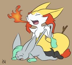 2boys anal anal_sex braixen closed_eyes doublepopsicle furry gay male male/male male_only nintendo open_mouth penis pokémon_(species) pokemon pokemon_(species) sex size_difference tongue