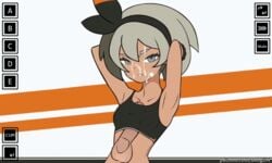 1boy 1girls angry animated bea_(pokemon) blue_eyes cum cum_on_face cumshot dong134 grey_hair hair_ribbon human looking_at_viewer paizuri paizuri_under_clothes penis pokemon pokemon_ss rape short_hair teeth