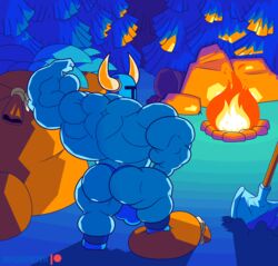 abs ass_focus biceps bughemoth flexing furry furry_only growth hyper hyper_balls hyper_genitalia hyper_penis hyper_testicles male_only muscle muscles muscular muscular_anthro muscular_arms muscular_legs muscular_male muscular_thighs nipples pecs shovel_knight shovel_knight_(character) solo solo_male veins veiny_penis