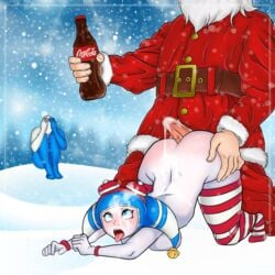 alternate_version_available big_ass big_thighs blue_eyes christmas coca-cola coke coke-bottle_glasses cum_in_ass cum_on_body cum_on_face cum_outside doggy_style elf faceless_male fat_man female goldennthorn hat larger_male mery mery_(pepsi) mery_(wiwichu) netorare nude_female penetration pepsi pepsi_chan pepsiman pepsiwoman pleasure_face santa_claus sex_slave stockings thighhighs thighs white_skin wiwichus