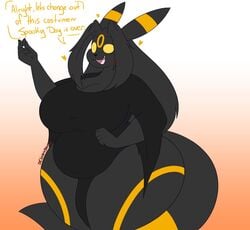 allyson_(dewwydartz) ass breasts dewwydarts dewwydartz female fluffy_tail furry nintendo pokemon slightly_chubby tail thick_thighs umbreon watermark wide_hips