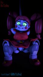 3d baby_(fnafsl) circus_baby circus_baby_(fnaf) circus_booby five_nights_at_freddy's no_panties only_female pole pole_dancing rktzxq robot robot_girl robot_humanoid showing_off showing_pussy sister_location solo