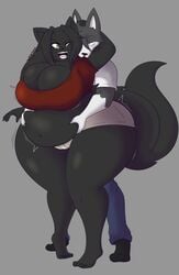 allyson_(dewwydartz) ass bbw big_breasts breasts chubby chubby_female dewwy(dewwydartz) dewwydarts dewwydartz feline female furry thick_thighs tummy_grab wide_hips wolf