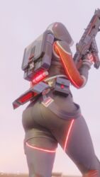 1girls 3d alternate_costume apex_legends ass blender clothed clothing dat_ass female female_focus female_only from_behind latina loba_(apex_legends) looking_away petty_theft_loba respawn_entertainment vulpeculy weapon