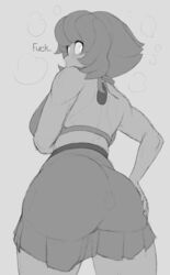 ass big_ass big_butt butt buttplug buttplug_under_clothes buttplug_under_panties gem_(species) huge_ass huge_butt korzer_(artist) lapis_lazuli_(gem) lapis_lazuli_(steven_universe) no_color standing steven_universe