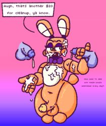 animatronic annoyed balls cum cum_on_body cum_on_face disembodied_penis edit facial five_nights_at_freddy's male_only qoolguyart rabbit robot robot_boy spring_bonnie spring_bonnie_(fnaf) yaoi