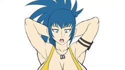 1girls alternate_breast_size animated armpits arms_behind_head big_breasts blue_eyes blue_hair bouncing_breasts breasts cleavage cyan_eyes darm_engine decensor_request exercise female full_version_request heavy_breathing huge_breasts implied_sex king_of_fighters large_breasts leona_heidern light-skinned_female light_skin looking looking_down neckwear no_sound offscreen_sex open_mouth preview red_tongue sex short_playtime shorter_than_10_seconds shorter_than_30_seconds snk solo source_request tagme tank_top teeth tongue uncensor_request upper_body video white_background