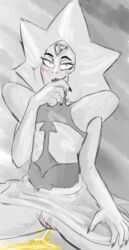 biting_finger blush diamond_authority female gem_(species) peeing pubes pubic_hair pussy steven_universe watersports white_diamond_(steven_universe) wolftacos