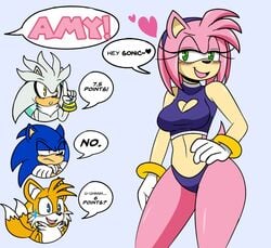 3boys amy_rose darkwolfhybrid miles_prower silver_the_hedgehog sonic_(series) sonic_the_hedgehog swimsuit tails