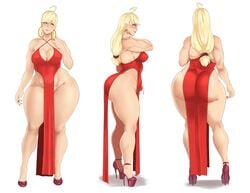 1girls applejack_(mlp) ass back back_view big_ass big_breasts big_butt blonde_hair blush breasts bubble_butt dress female female_focus female_only freckles freckles_on_ass freckles_on_breasts freckles_on_face friendship_is_magic high_heels hourglass_figure huge_ass human humanized large_ass large_breasts long_hair my_little_pony no_bra no_panties partially_clothed rear_view red_dress red_nails smooth_skin solo solo_female stiletto_heels sunnysundown thick_ass thick_legs thick_thighs very_high_heels white_background wide_hips