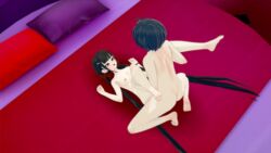 1boy 1boy1girl 1girls 3d ambiguous_penetration blue_hair brown_hair danganronpa danganronpa_v3 hands_on_legs harukawa_maki koikatsu legs_apart legs_held_open legs_lifted legs_spread legs_up long_hair red_eyes saihara_shuuichi sex short_hair small_breasts smooth_skin