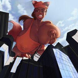 dark-skinned_female female_only foxxy_love giantess huge_ass huge_breasts lapotato8 voluptuous wide_hips