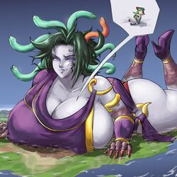 giantess huge_ass huge_breasts kid_icarus lapotato8 medusa_(kid_icarus) nintendo palutena voluptuous wide_hips