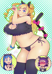 big_ass big_breasts blonde_female blonde_hair cat_ears chubby dancing female_only galko lingerie oshiete!_galko-chan overweight_female tetrodotoxin