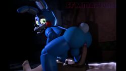 2boys 3d animated animatronic anthro anthro_on_human ass checkered_floor femboy five_nights_at_freddy's five_nights_at_freddy's_2 fuckboy gay genitals green_eyes human living_machine male/male male_only moaning mp4 penetration penis rabbit riding_penis sfmmations sound toy_bonnie_(fnaf) video video_games yaoi