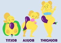 anthro ass ass_up assjob big_ass big_breasts breasts buttjob eggplant emoji emoji_(race) emoji_bitch emoji_slut emoji_thot emojifam_(sssir8) female female_only humanoid mob_face no_outlines paizuri thick_thighs thigh_sex thighs titjob vaz0v