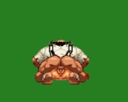 animated animated_gif backsack chang_koehan female king_of_fighters loop m.u.g.e.n mai_shiranui mating_press no_panties pixel_art snk sprite_art teramussa