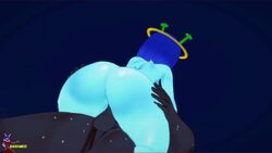 1boy 1girls 3d alien animated blackflames3 blue_skin dark-skinned_male digital_media hi_res huge_breasts mp4 no_sound sex straight thick_ass video xt_ecchi xyan_(xt_ecchi)