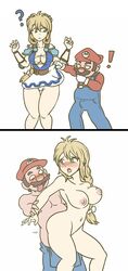 ! 1boy 1girls 2021 2d ? abott95 adult_female adult_male adults age_difference armor blonde_hair blush breasts cleavage crossover dark_nipples doggy_style from_behind green_eyes hero heroine hetero instant_loss_2koma large_breasts long_hair looking_at_another male_protagonist mario mario_(series) milf nipples older_male older_man_and_younger_woman ponytail questionable_consent realistic_breast_size realistic_proportions sex simple_background skirt skirt_lift sophitia_alexandra soul_calibur standing standing_doggy_style standing_sex straight thigh_gap vaginal_penetration white_background young_woman younger_female