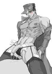 1boy closed_eyes cum cum_on_body depressed_dilf dilf erect_nipples femboy_dilf flaccid flaccid_penis garter_belt jojo's_bizarre_adventure jotaro_kujo kneeling lingerie male male_nipples male_only money_under_clothes muscular nipples partially_clothed penis solo solo_male stone_ocean tight_clothing vibrator vibrator_under_clothes