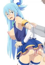 1boy 1girls akinoya animated aqua_(konosuba) bar_censor blue_hair breasts censored clothed_sex clothing creampie cum cum_in_pussy cum_in_uterus cum_inside exposed_breasts from_behind grabbing_from_behind huge_breasts kono_subarashii_sekai_ni_shukufuku_wo! large_ass large_penis light-skinned_female longer_than_30_seconds looking_back looking_pleasured mosaic_censoring no_bra no_panties pussy satou_kazuma sex skirt smooth_animation standing standing_sex thick_thighs thighhighs translucent uterus vaginal_penetration video voluptuous wide_hips womb x-ray