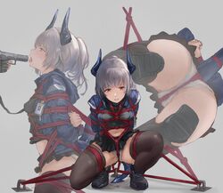 arknights bondage liskarm_(arknights) pantsu pussy_juice sawkm tail thighhighs