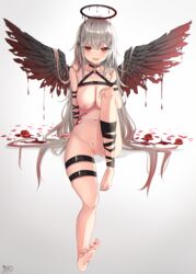 akino_ell angel blood bottomless feet garter pussy tagme tattoo wings