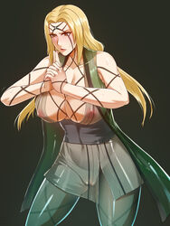 1girls alternate_costume alternate_version_available areolae bare_arms bare_shoulders big_breasts blonde_hair body_markings brown_eyes byakugou cleavage closed_mouth clothed clothed_female clothing collarbone concentration cropped_legs facial_mark female female_only focus forehead_mark fully_clothed hand_seal haori highres huge_breasts kairos+ kimono large_breasts light-skinned_female light_skin long_hair low_twintails mature mature_female nail_polish naked naruto naruto_shippuden nipples nude pants pinup pussy sash see-through see-through_clothing shaved_pussy shiny shiny_hair shiny_skin skindentation sleeveless solo solo_female solo_focus sweat sweatdrop transparent_clothing tsunade twintails uncensored vagina visible_nipples