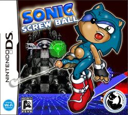 anthro blue_fur cum esrb furry gloves hedgehog huge_eyes huge_head male male_only mammal mostly_nude neokat nintendo nintendo_ds penis shoes solo sonic_(series) sonic_the_hedgehog toony