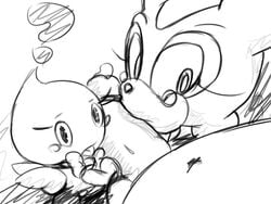 1boy 1girls 1other af-js anthro balls ballsack chao_(sonic) cheese_the_chao cream_the_rabbit erection fellatio female foreskin foreskin_folds fur furry humanoid_penis intact interspecies male monochrome oral oral_sex partial_male penis rabbit retracted_foreskin scrotum sega sketch smooth_penis sonic_(series) testicles tongue tongue_out toony uncut unknown_gender