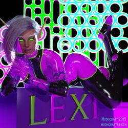 1girls blizzard_entertainment blood_elf elf female female_only fetish_wear green_eyes latex latex_suit mooncraft solo warcraft white_hair world_of_warcraft