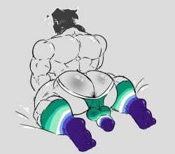 anus_peek asmo_(nulldystopia) back back_view backshots bara bara_ass blush_lines embarrassed gay gay_flag huge_ass huge_butt looking_at_viewer looking_back looking_back_at_viewer male mlm_flag muscular muscular_male nulldystopia original_character pride_color_accessory pride_color_clothing pride_color_underwear pride_colors pride_month puffy_anus shiny_ass shiny_body shiny_butt shiny_skin socks socks_only teasing teasing_viewer teasing_with_butt underwear underwear_down underwear_only yaoi