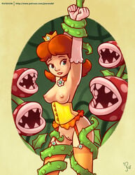 1girls blue_eyes breasts choker crown female garter_straps gloves hairless_pussy imminent_rape imminent_sex imminent_tentacle_rape imminent_tentacle_sex joe_randel lingerie long_gloves long_hair mario_(series) mostly_nude no_panties piranha_plant plant princess_daisy pussy royalty stockings tentacle tentacle_restraint tentacles vine_tentacles vines white_gloves