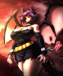 1girls 2024 big_breasts black_sclera breasts breasts_bigger_than_head bri4n500 chains clothed crying crying_blood curvy curvy_female demon demon_girl dragon_tail dragon_wings dress el_diario_de_jonathan female histeria legs pointy_ears purple_hair red_eyes red_hair shackles solo standing thick thick_legs thick_thighs thighs two-tone_hair