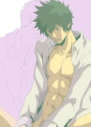 blush male male_only psycho-pass shinya_kougami sweat yaoi