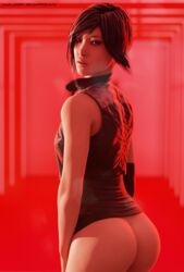 1girls 3d 3d_(artwork) asian asian_female ass black_hair bottomless faith_connors faith_connors_(mirror's_edge_catalyst) female female_only major_guardian mirror's_edge mirror's_edge_catalyst no_panties solo