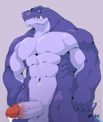 alligator big_penis cum lizard lizardman muscular naked purple_eyes purple_skin reptile scalie zfou