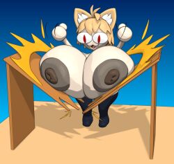 3d areola areolae breast_drop breasts breasts_bigger_than_head female female_only fizzymola huge_breasts melty_blood neco-arc nipples solo solo_female tagme