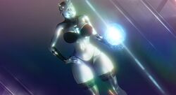 3d 3d_(artwork) bra breasts bungie destiny_(game) destiny_2 elsie_bray exo exo_stranger female_only fingerless_arm_sleeves fingerless_elbow_gloves fingerless_gloves glowing_eyes glowing_orb high_heels legs long_legs looking_at_viewer necklace panties robot robot_girl sonicfreak stockings thick_thighs thigh_highs thighs