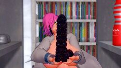 1girls ahe_gao alfaj0rricolino bad_dragon big_ass big_breasts boobs breasts extraordinary_amethyst_quartz_(meme) goth_girl gotica_culona hair_over_one_eye huge_boobs huge_breasts neneefthy sex_toy tanned tanned_skin vtuber vtuber_fanart1girls vtuberfanart yellow_eyes
