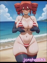 1girls 3d 3d_animation 3d_model ai_generated bikini bikini_top dance dancer_outfit darcer jonster583 kasane_teto kasane_teto_(sv) red_bikini red_eyes red_hair solo solo_female solo_focus tagme teto video