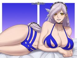 2021 aged_up beauty_mark bikini commission kameseru large_breasts lavenza looking_at_viewer persona persona_5 solo solo_female solo_focus