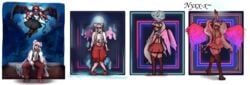 bimbo bimbofication breast_expansion corruption female fujiwara_no_mokou head_wings identity_death koakuma nyxx-x red_skin succubus touhou transformation transformation_sequence twintails