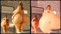 1girls 3d ass bbw belly big_ass big_belly breasts curvy_figure dat_ass fat_ass female female_only female_pred glass huge_ass huge_belly hyper hyper_belly mirror nude nude_female overweight overweight_female slightly_chubby solo voluptuous voraciousartistry wide_hips