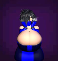 big_breasts breasts cleavage closed_eyes clothed female_only huge_breasts human_only large_breasts lwd_cartoonz mask masked_female massive_breasts ninja original_character second_life spiked_hair surge_(lwd_cartoonz) tight_clothing