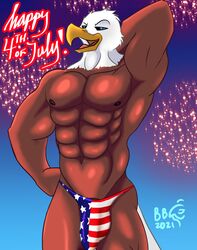 2021 4th_of_july abs anthro anthro_only arm_over_head arm_up armpit armpits ass avian avian_humanoid bald_eagle balls_outline barely_visible_genitalia barely_visible_penis bedroom_eyes biceps big_abs bulge celebration cheek_tuft colored colored_lineart colorful colorful_background day detailed_background digital_drawing_(artwork) digital_media_(artwork) eagle english_text face_tuft fireworks flaccid flaccid_penis front_view gradient_background grin half-closed_eyes hand_behind_head hand_on_hip happy head_tuft holidays ineffective_clothing light logo looking_at_viewer male_only manly muscular_anthro muscular_male muscular_male_only navel obliques open_smile outdoors pattern_clothing pecs penis_base penis_outline pink_tongue pinup pose red_clothing red_swimsuit red_swimwear red_thong revealing_clothes serratus_anterior shaded signature skimpy skimpy_clothes smile soft_lighting solo solo_male stars stripes suggestive_look suggestive_pose thebigblackcod thick_neck thick_penis thong thong_only three-quarter_portrait tongue toony topless topless_male two_tone_feathers wardrobe_malfunction warm_colors white_feathers white_swimsuit white_swimwear white_tail white_thong yellow_beak